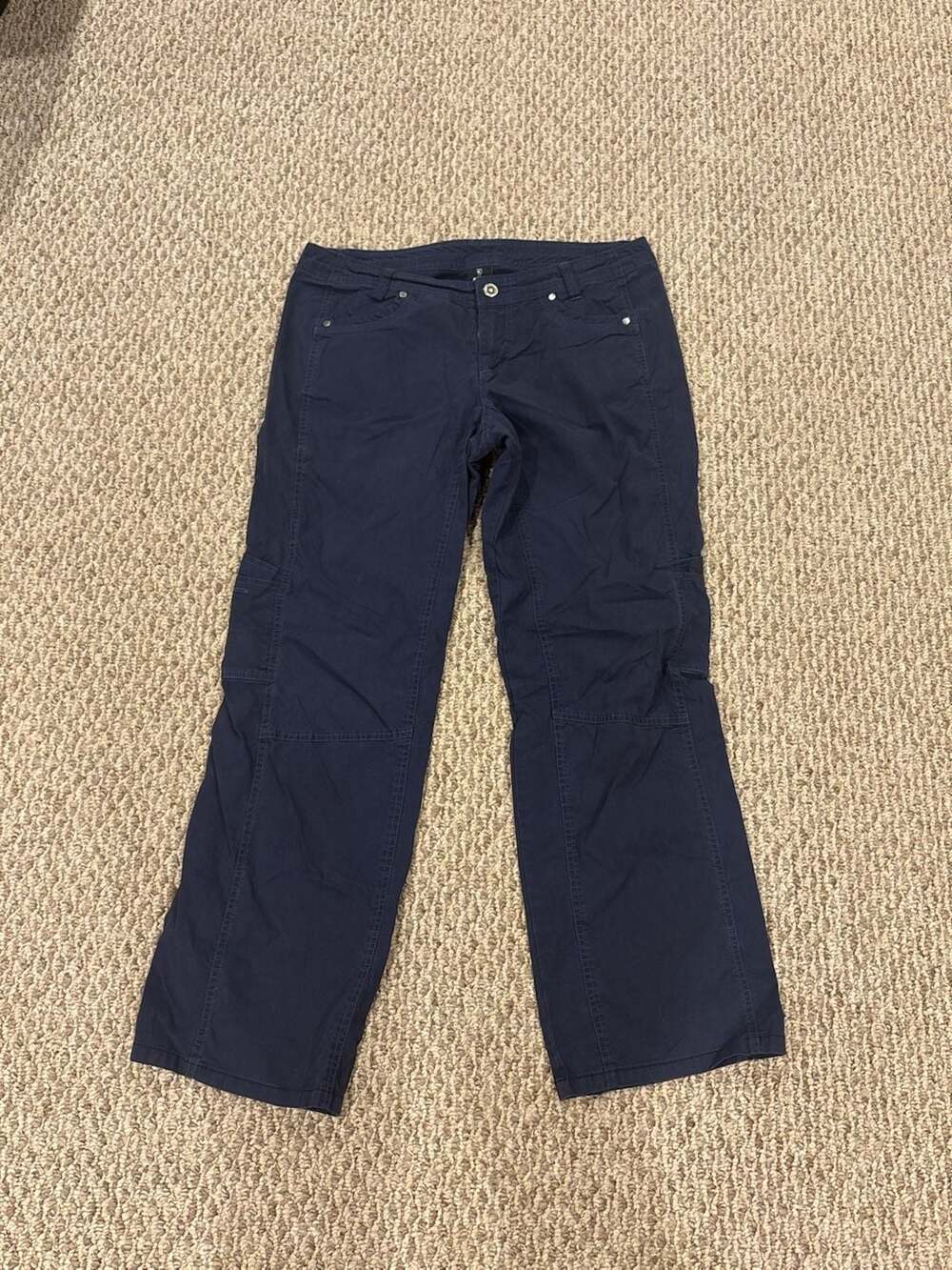 Kuhl Women Navy Blue Cotton Stretch Hiking Cargo Pants
